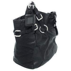 Prada Hobo Soft Shoulder Pocket Double Bag Calf Black Leather